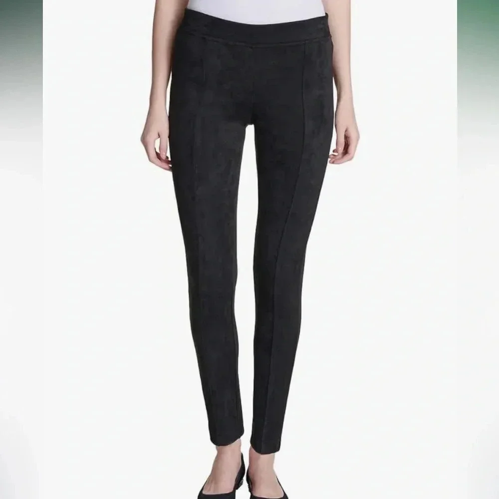 Andrew Marc Women's Black faux suede Pull-On Jeggings Size M - Picture 2 of 14